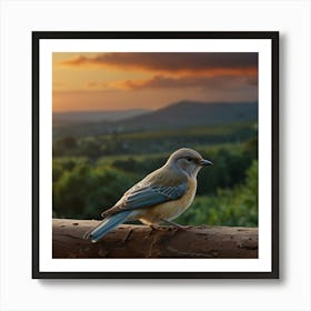 Bluebird At Sunset Art Print