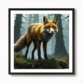 Red Fox In The Forest 65 Art Print