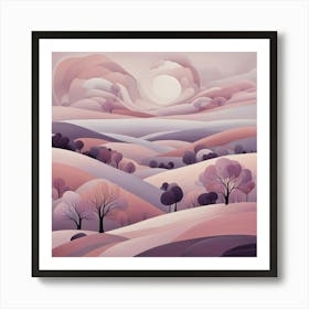 Pink Landscape 2 Art Print