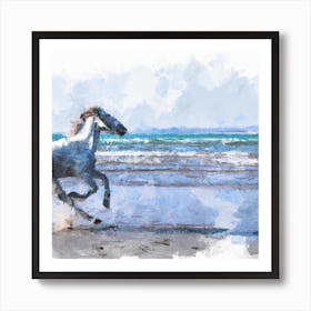 Horse Coast Art Print