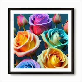 Magical Organic Roses Art Print