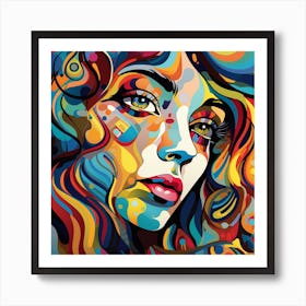 Colorful Woman'S Face 2 Art Print