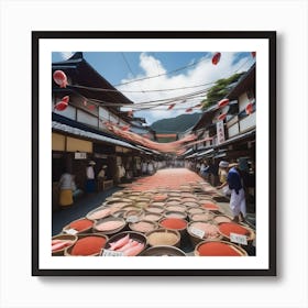 JAPANESE FISH MARKET Art Print