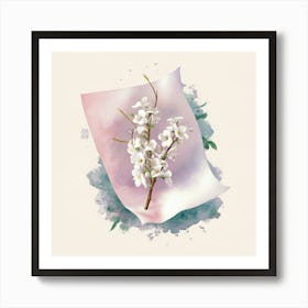 Watercolor Of Cherry Blossoms Art Print