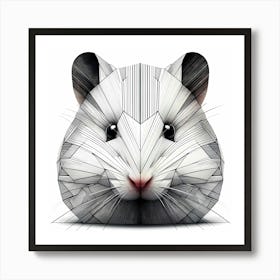 Hamster -. Abstract Line Art Illustration 273 Art Print