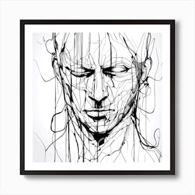 Abstract Portrait Of A Man Art Print
