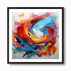 AI Chromatic Symphony: A Vivid Abstract Canvas  Art Print