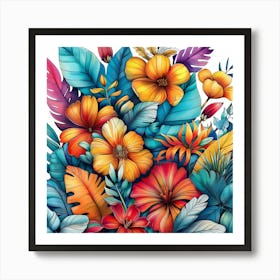 Tropical Flowers 2 Art Print