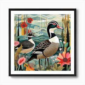 Bird In Nature Wood Duck 1 Art Print