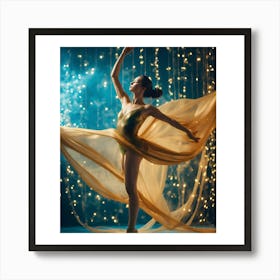 Ballet Dancer In Golden Dress Art Print