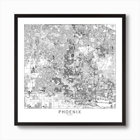 Phoenix Map Art Print