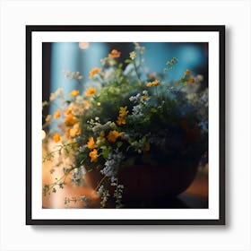 Flower Arrangement In A Bowl Art Print