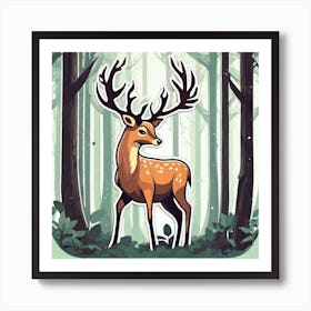 Deer In The Forest 108 Art Print