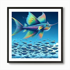 A Image Of A Flying Fish 2 Art Print