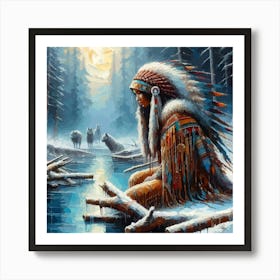 Lovely Native American Indian Woman 5 Art Print
