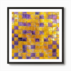 Purple And Yellow Mosaic 1 Art Print
