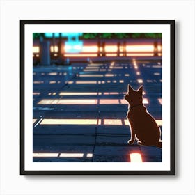 Cat In The City Art Print