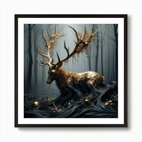 Deer In The Forest 8 Art Print