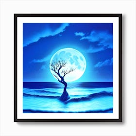 Tree In The Ocean Art Print