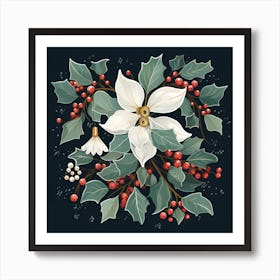 Christmas Holly 1 Art Print