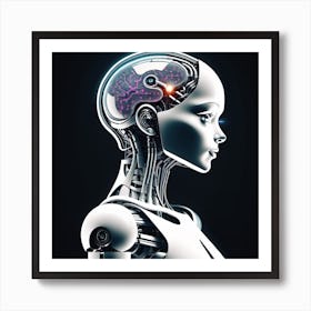 Portrait Of A Female Robot 7 Art Print