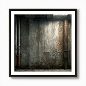 A Seasoned Concrete Wall Enduring The Test Of Time Under The Weight Of Distressed Textures Reveals (2) Art Print