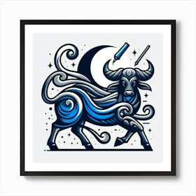 Zodiac Bull Art Print