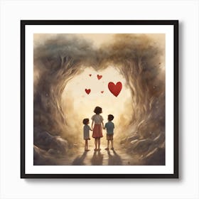 0 A Drawing Expressing The Love Of Children For Thei Esrgan V1 X2plus (1) Art Print