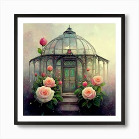 Roses In A Greenhouse Art Print
