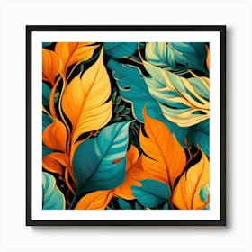 Tropical Leaves Wallpaper 2 Art Print