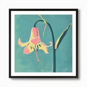 Bluebell Square Flower Illustration Art Print