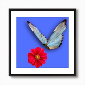 Butterfly going to suck the juice of flowers design Art Print