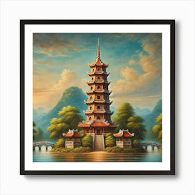 Thien Mu Pagoda in Viet Nam Art Print