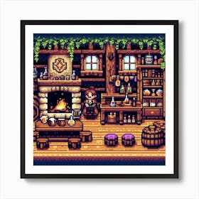 8-bit fantasy tavern 1 Art Print