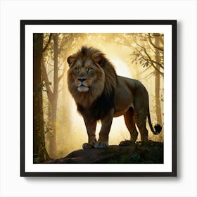 Lion In The Forest 6 Art Print