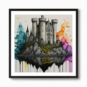 Castle In The Sky Watercolors Art Print