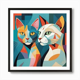 Two Cats 8 Art Print