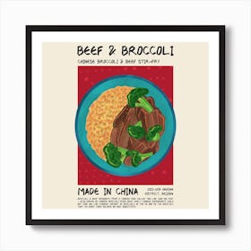 Beef And Broccoli Square Art Print