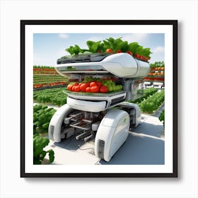 Robot In A Farm Art Print