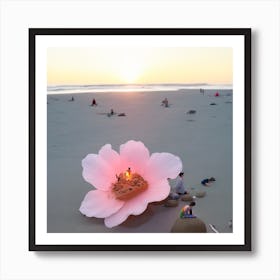 Flower On The Beach Art Print