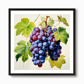 Vivid Grape Duet Watercolor Symphony Art Print
