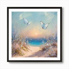 Butterflies On The Beach 2 Art Print