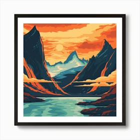 Sunset In The Mountains 9 Art Print