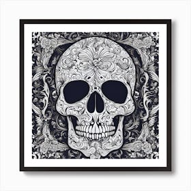 Sugar Skull Vector Art Print