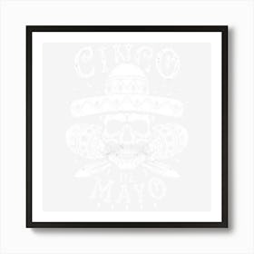 Editable Cinco De Mayo Gothic Skull Art Print
