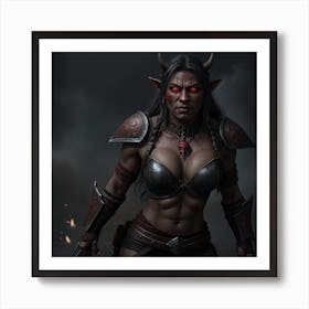 Orc Female Warrior Affiche