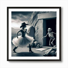 Skeleton Dancer 3 Art Print