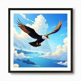 Eagle Flying In The Sky Art Print