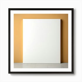 Mock Up Blank Canvas White Pristine Pure Wall Mounted Empty Unmarked Minimalist Space P (6) Art Print