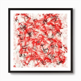 Abstract Red And White Painting Art Print